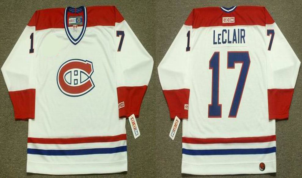 2019 Men Montreal Canadiens #17 Leclair White CCM NHL jerseys->montreal canadiens->NHL Jersey